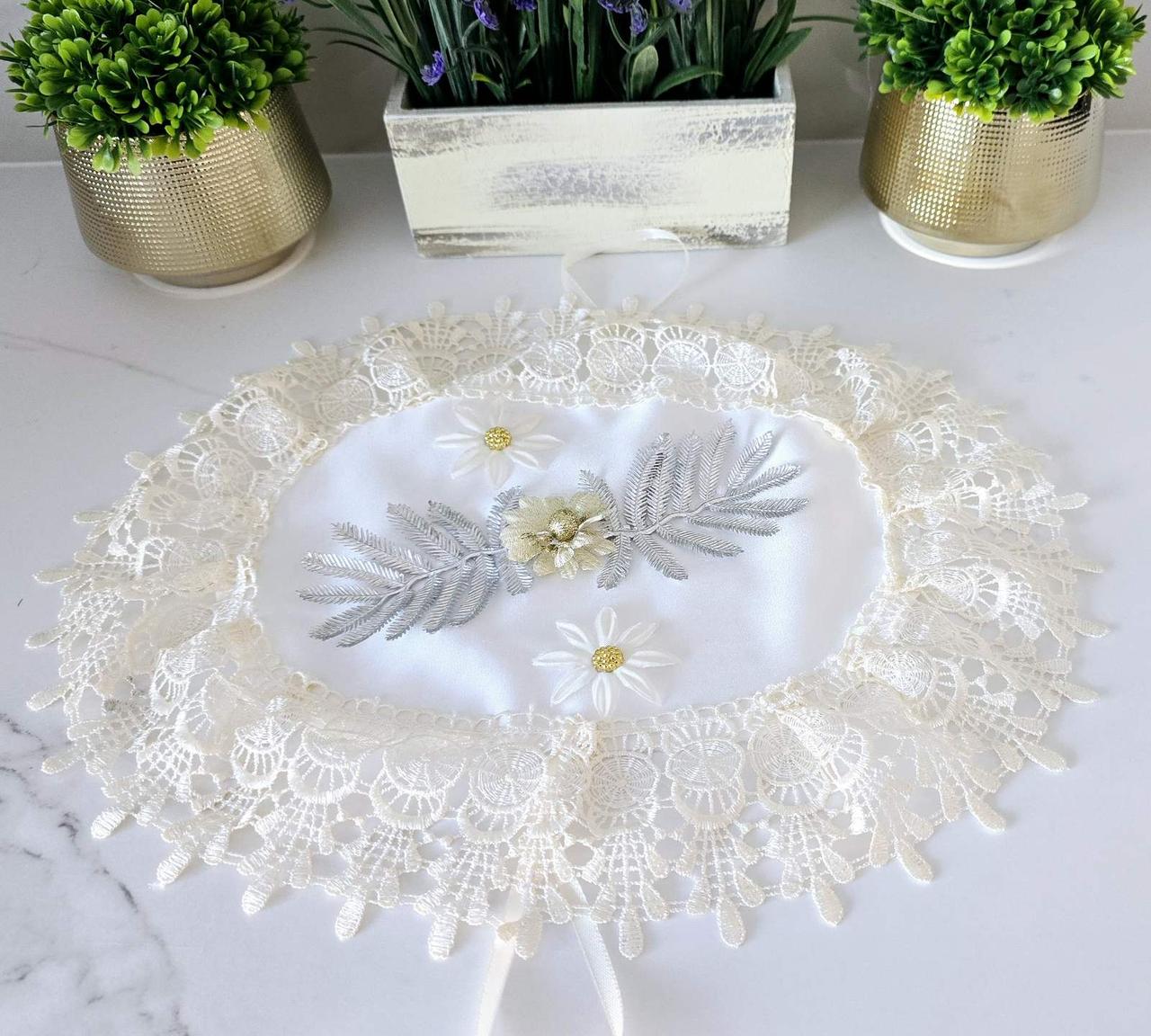 Дитяча серветка на Великодний кошик в бежевому кольорі, фото 1