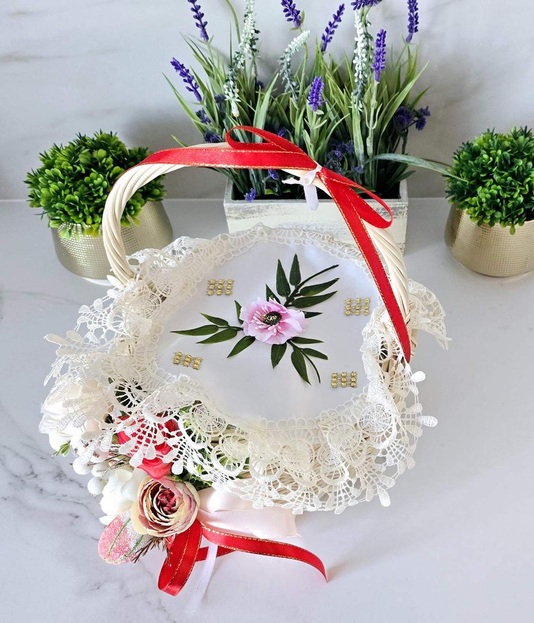 Дитяча серветка на Великодний кошик в бежевому кольорі, фото 1