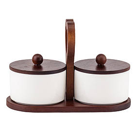 Набір ємностей для зберігання з бамбуковою кришкою "Дует гармонії", 21*10 см ELISEY