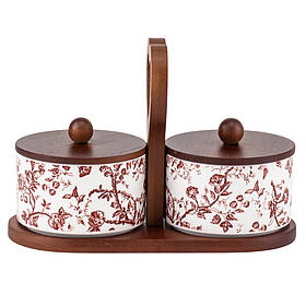 Набір ємностей для зберігання з бамбуковою кришкою "Затишний дует", 21*10 см ELISEY