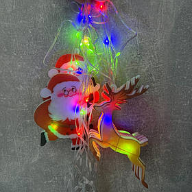 Гірлянда-штора "Санта та олені", 100 LED, різнокольорова, від електромережі ELISEY