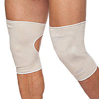 Наколінник еластичний із собачою шерстю на липучці 2 шт. SP-Sport BC-0168 Білий