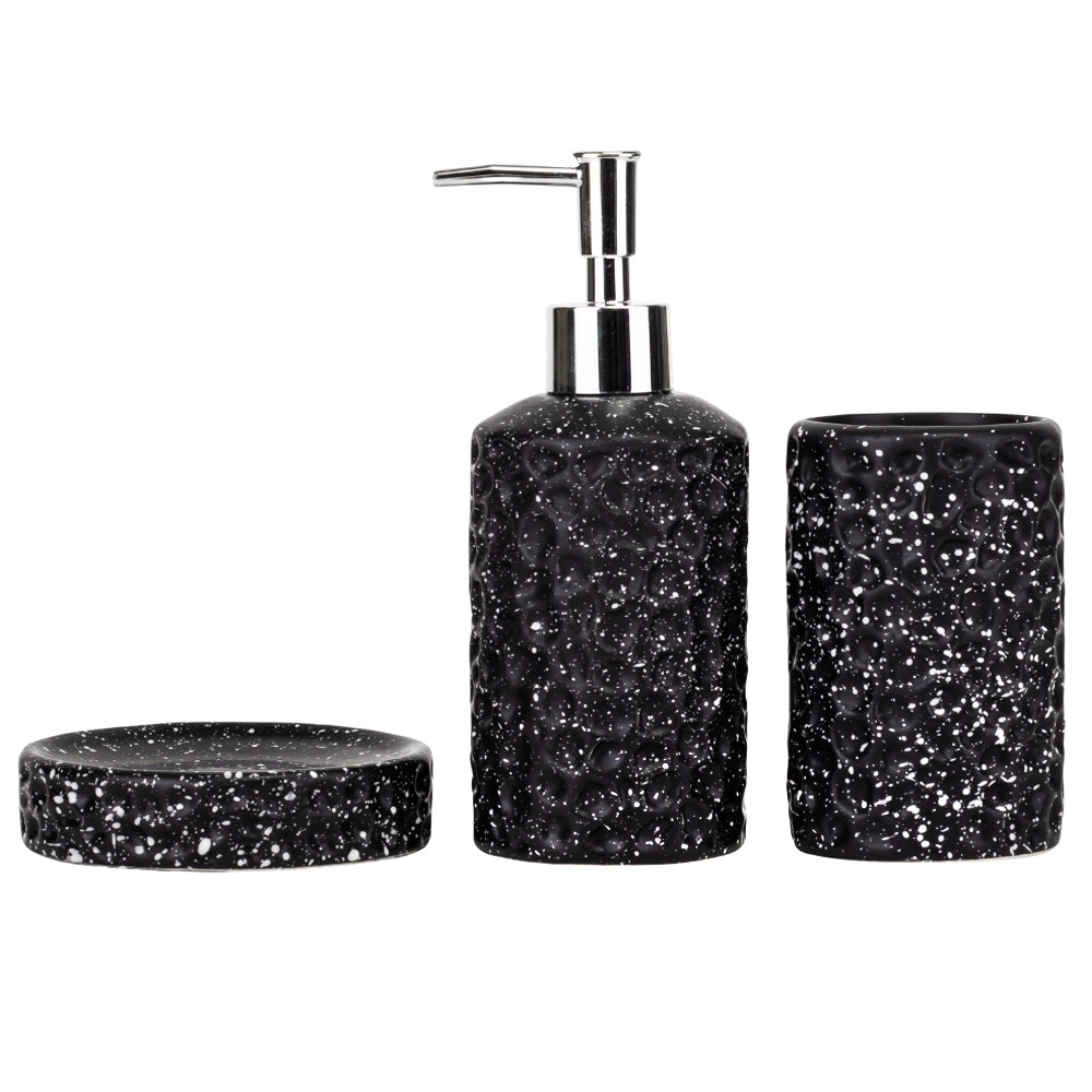 Набір для ванної кімнати "Хвиля релаксу", чорний, 18 см ELISEY, фото 1