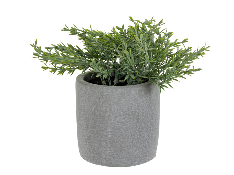 Штучна рослина чебрець зелений 19х10х10 см (шовк штучний/ пластик/ цемент), фото 1