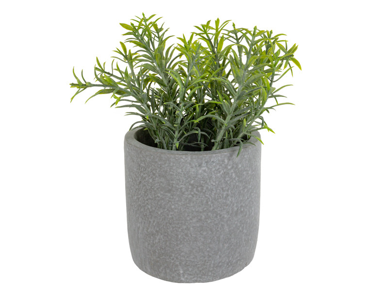 Штучна рослина розмарин зелений 19х10х10 см (шовк штучний/ пластик/ цемент), фото 1
