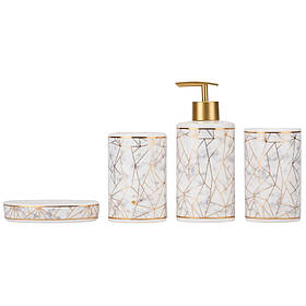 Набір для ванної кімнати "Грані", білий, 17 см ELISEY