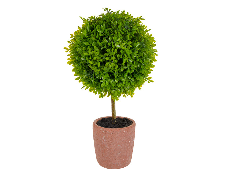 Штучна рослина самшит зелений 40х15х15 см (шовк штучний / залізо), фото 1