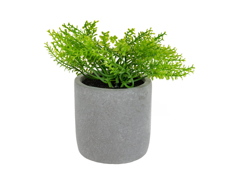 Штучна рослина розмарин зелений 19х10х10 см (шовк штучний/ пластик/ цемент), фото 1