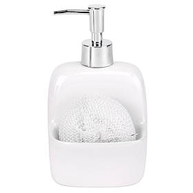 Диспенсер з губкою "Аура чистоти", білий, 10*18 см ELISEY