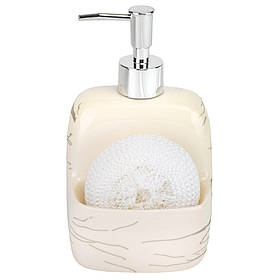 Диспенсер з губкою "Сірий мармур", 10*18 см ELISEY