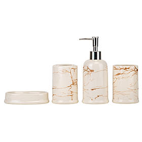 Набір для ванної кімнати "Естетика мармуру", білий, 18 см ELISEY