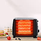 Тостер для хліба 2 відділення на 2 тости, 650Вт, від мережі, QLT-118B / Електротостер / Кухонний тостер для грінок, фото 2