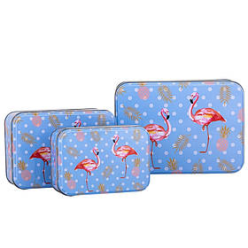 Набір з 3 металевих коробок "Фламінго" ELISEY