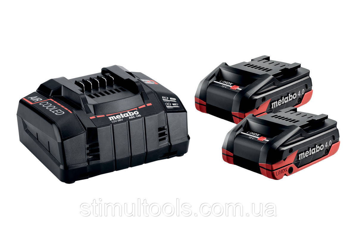 Базовий комплект Metabo LiHDX 2x4.0 А·год + 1x ASC 145. Безкоштовна доставка по Україні!