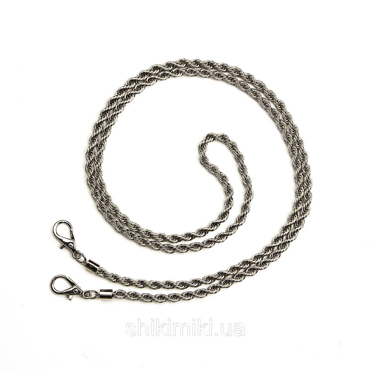 Ланцюжок для сумки Z602-1KR (120 см) дрібний витий Фурла з карабінами, колір нікель, фото 1