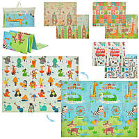 Дитячий розвиваючий термоковрик 180*200*1 см для повзання, двосторонній, складаний