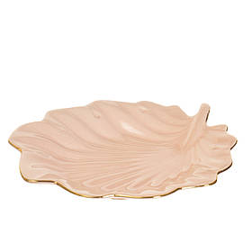 УЦІНКА Блюдо "Рожевий лист" (Випуклі краплинки з кераміки) ELISEY