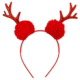 Новорічний обідок "Червоні ріжки", 22 см ELISEY