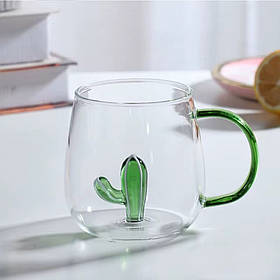 Скляна кружка з фігуркою “Кактус”, 280 мл ELISEY