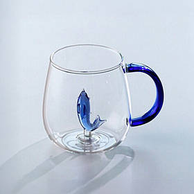 Скляна кружка з фігуркою “Дельфін”, 280 мл ELISEY