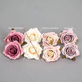 Головка троянди 4 см * Рандомний вибір кольору ELISEY
