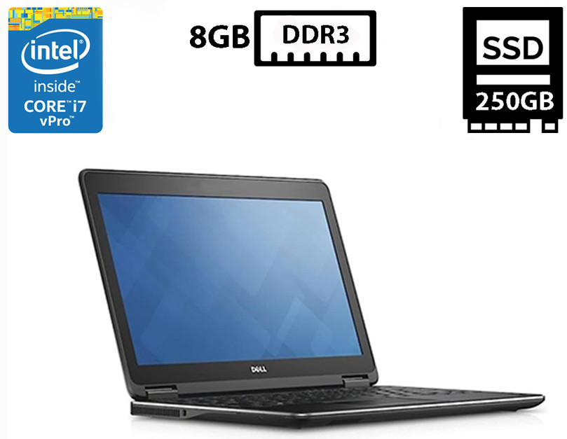 Ноутбук Dell Latitude E7440/14”IPS 1920x1080/Core i7-4600U 2.10GHz/8GB DDR3/SSD 250GB/Intel HD Graphics Камера Б/В