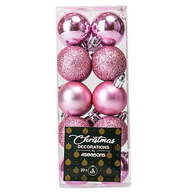 Набір ялинкових куль "Час Свята" (4 см * 20 шт, рожевий) ELISEY