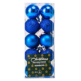 Набір ялинкових куль "Час Свята" (4 см * 20 шт, синій) ELISEY