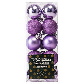 Набір ялинкових куль "Час Свята" (4 см * 20 шт, бузковий) ELISEY