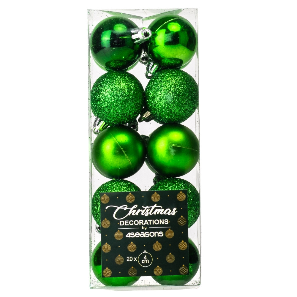 Набір ялинкових куль "Час Свята" (4 см * 20 шт, зелений) ELISEY, фото 1