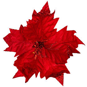Декоративна квітка "Мить Різдва" червона ELISEY