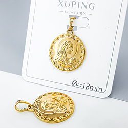 Ладанка "Божа Мати" без каміння, медичне золото Xuping 18К