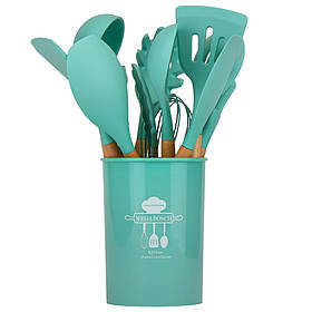 Набір кухонного приладдя з 11 предметів, бірюзовий ELISEY