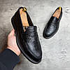 Чоловічі шкіряні лофери, туфлі чорні з натуральної шкіри на весну осінь чорного кольору для чоловіків, розмір 40 41 42 43 44 45, фото 6