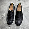 Чоловічі шкіряні лофери, туфлі чорні з натуральної шкіри на весну осінь чорного кольору для чоловіків, розмір 40 41 42 43 44 45, фото 5