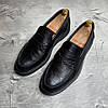 Чоловічі шкіряні лофери, туфлі чорні з натуральної шкіри на весну осінь чорного кольору для чоловіків, розмір 40 41 42 43 44 45, фото 2