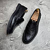 Чоловічі шкіряні лофери, туфлі чорні з натуральної шкіри на весну осінь чорного кольору для чоловіків, розмір 40 41 42 43 44 45, фото 4