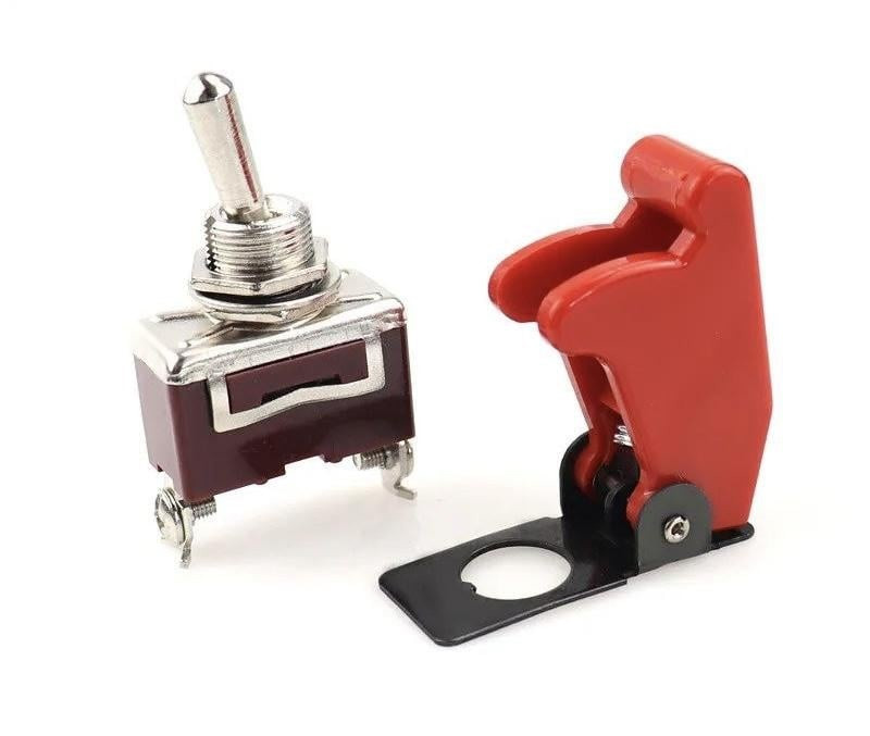 Тумблер 2-х контактний On-Off, 15A / 250V, з захисною кришкою, гвинтові контакти