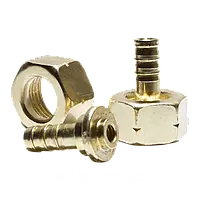 Гайка зі знімним штуцером на газовий балон із лівою різзю 21.8 мм під газовий рукав d9 мм