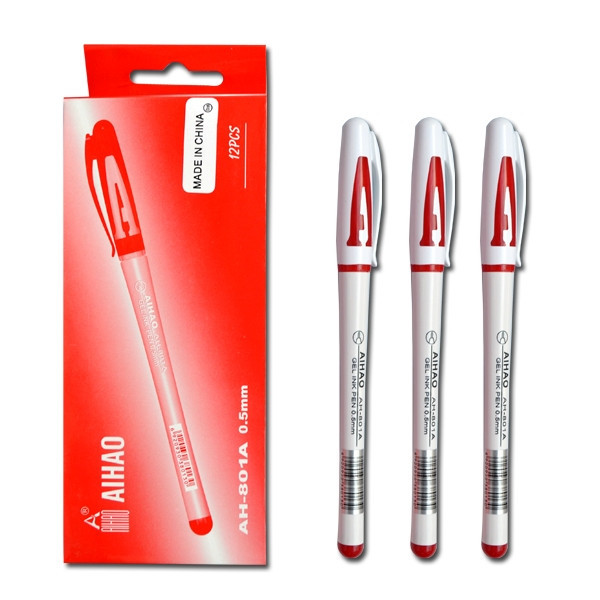 Ручка гелева червона Aihao AH801A KNZ