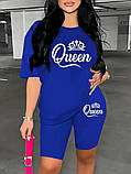Жіночий літній костюм футболка і велосипедки Queen, фото 3
