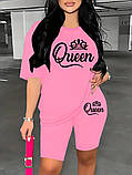 Жіночий літній костюм футболка і велосипедки Queen, фото 5