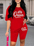 Жіночий літній костюм футболка і велосипедки Queen, фото 2