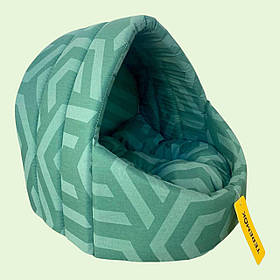 Компактний комфортний будиночок для відпочинку котів і собак дрібних порід Teremok Д 101 Козуб №1 (31х36х30 см)