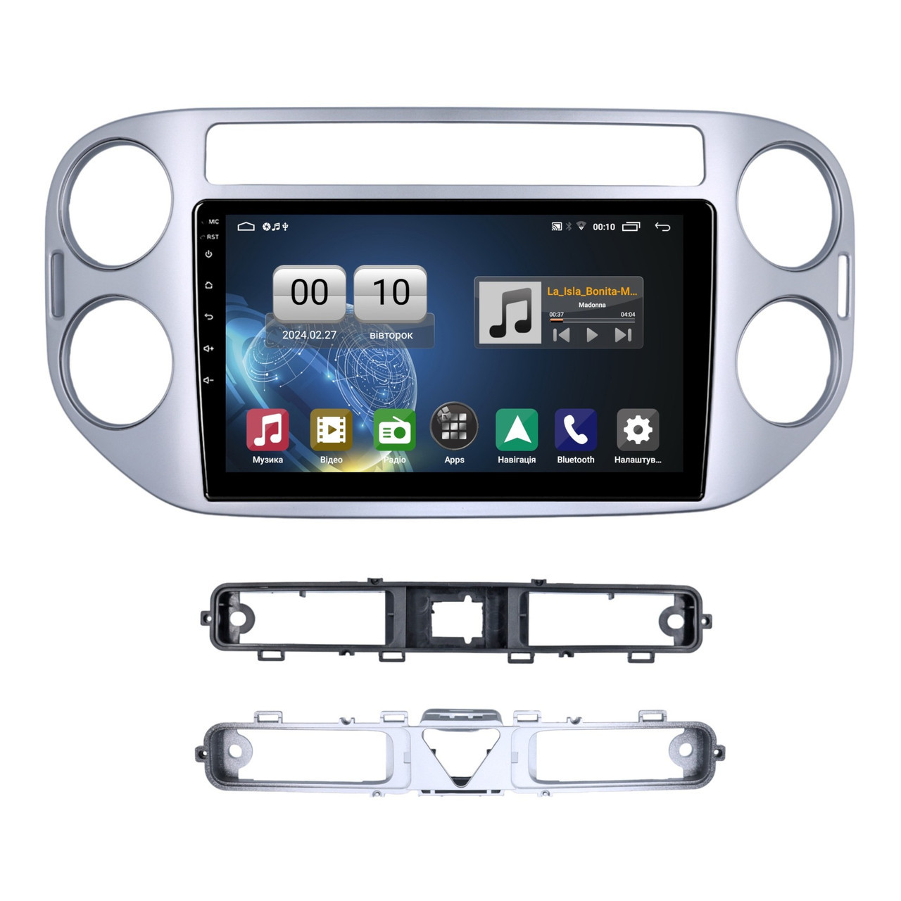 Штатна магнітола серії QIV Q1 під Volkswagen Tiguan 1 NF 2006-2017 Golf Plus 2005-2014 (Silver) (F2) (W2)  9, фото 1