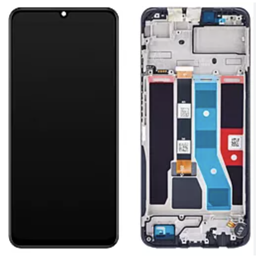 Дисплей (екран) для Realme C51 чорний, оригінал PRC, з рамкою