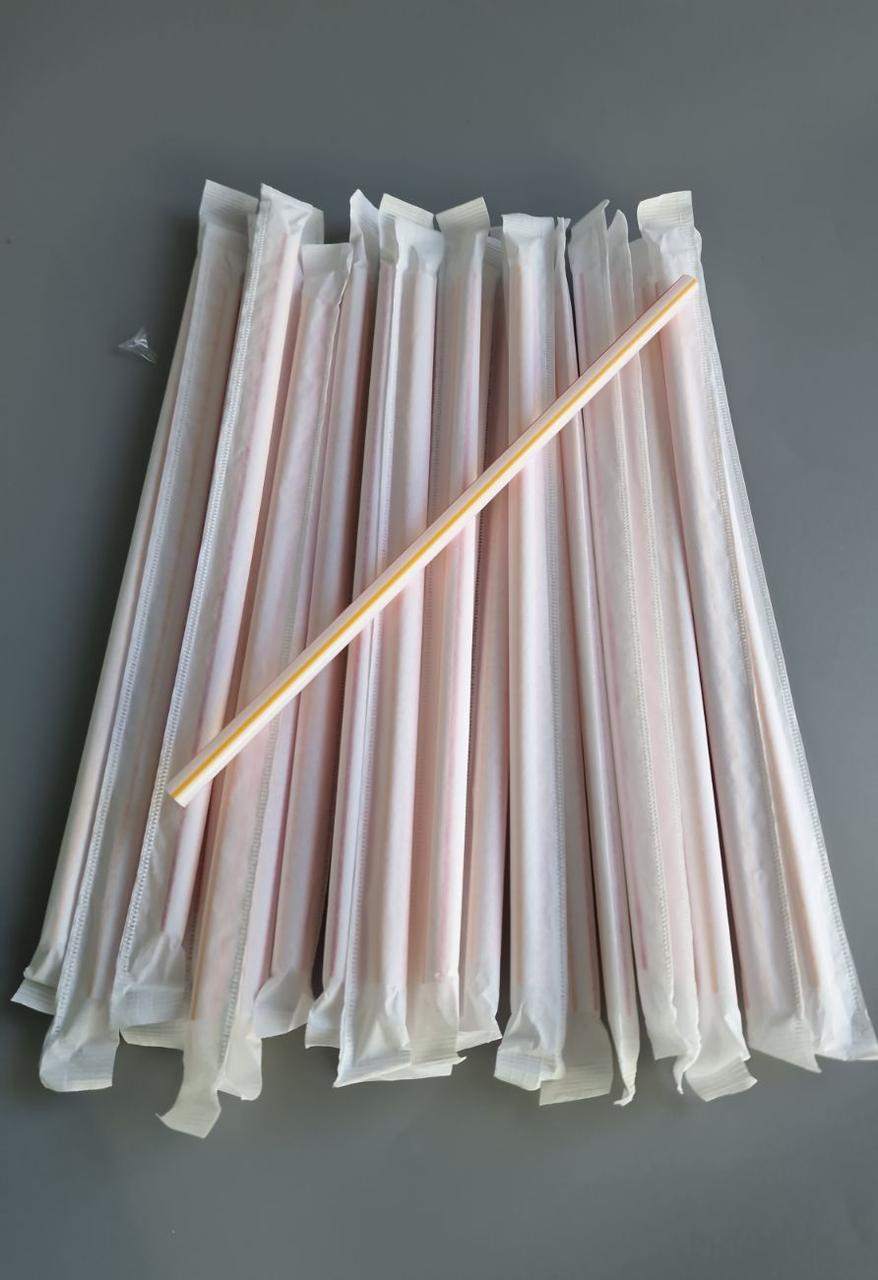 Трубочка гофра d68-21см у індивід. упаковці Смуга (200 шт), фото 1