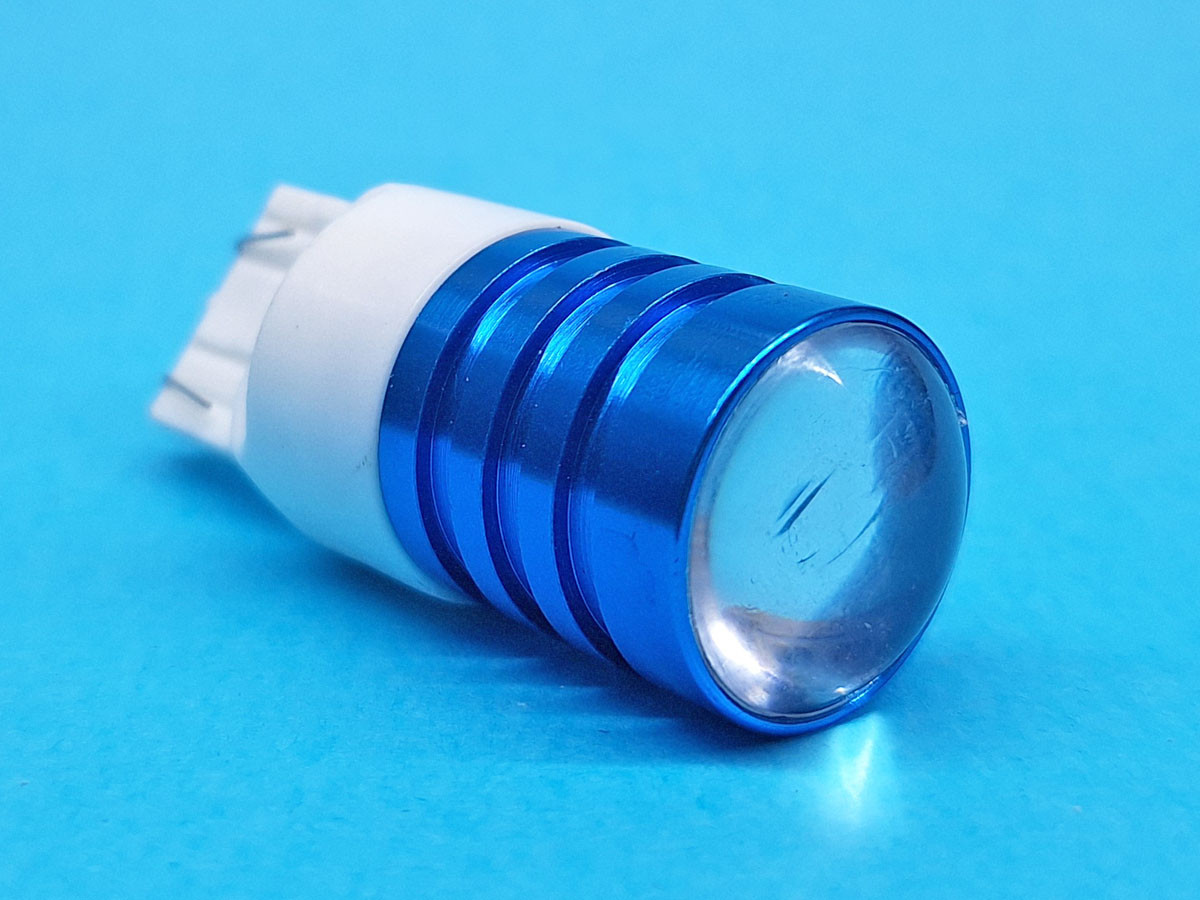 Світлодіодна лампа T20 W3x16q 1 CREE 12V WHITE з лінзою 2 контакти