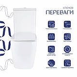 Унітаз підлоговий Qtap Stenava Rimless безобідковий з сидінням Soft-close WHITE QT27228303W, фото 3