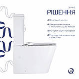 Унітаз підлоговий Qtap Stenava Rimless безобідковий з сидінням Soft-close WHITE QT27228303W, фото 4